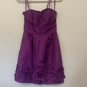 Max and Cleo strapless purple party dress